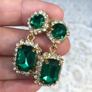 Gold and Emerald Earrings